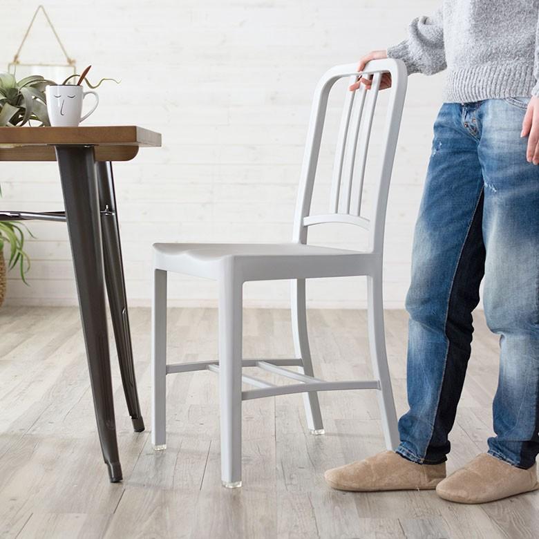 椅子 いす チェア ダイニングチェア 軽量 シルバー ブラウン ネイビーチェア風 ヴィンテージ リビング ダイニング インテリア 家具 軽い パソコンチェア 91199 | ブランド登録なし | 02