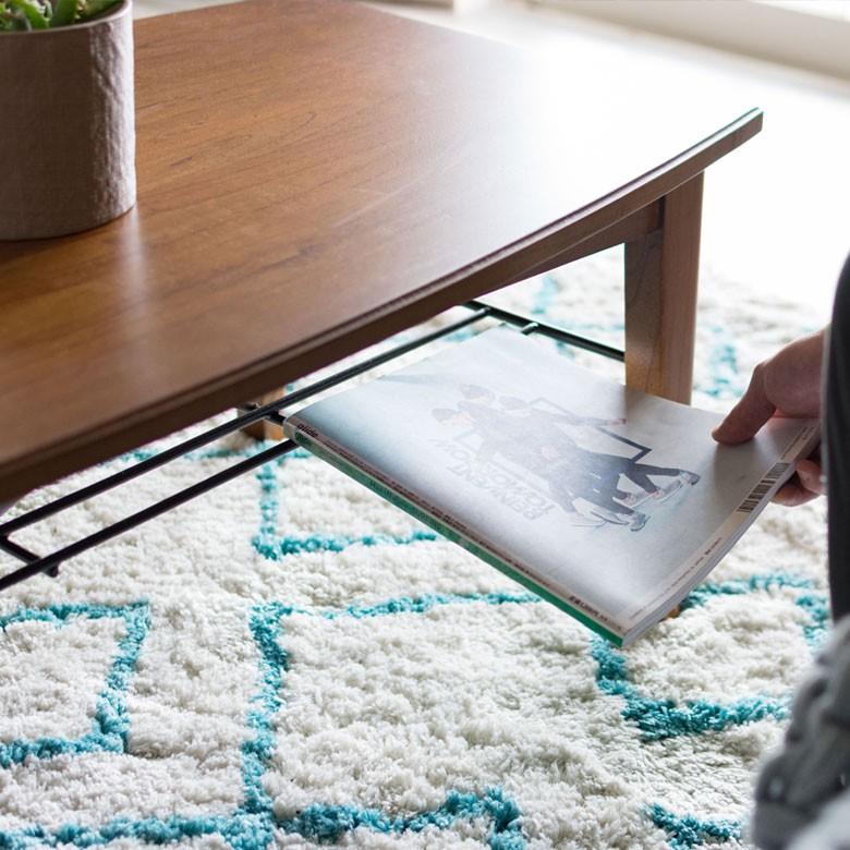 ローテーブル ウッド センターテーブル 大きい おしゃれ 木製 収納付き 収納棚 カフェ 天然木 北欧 長方形 ビンテージ シンプル 約110×55cm 91203 | ブランド登録なし | 10