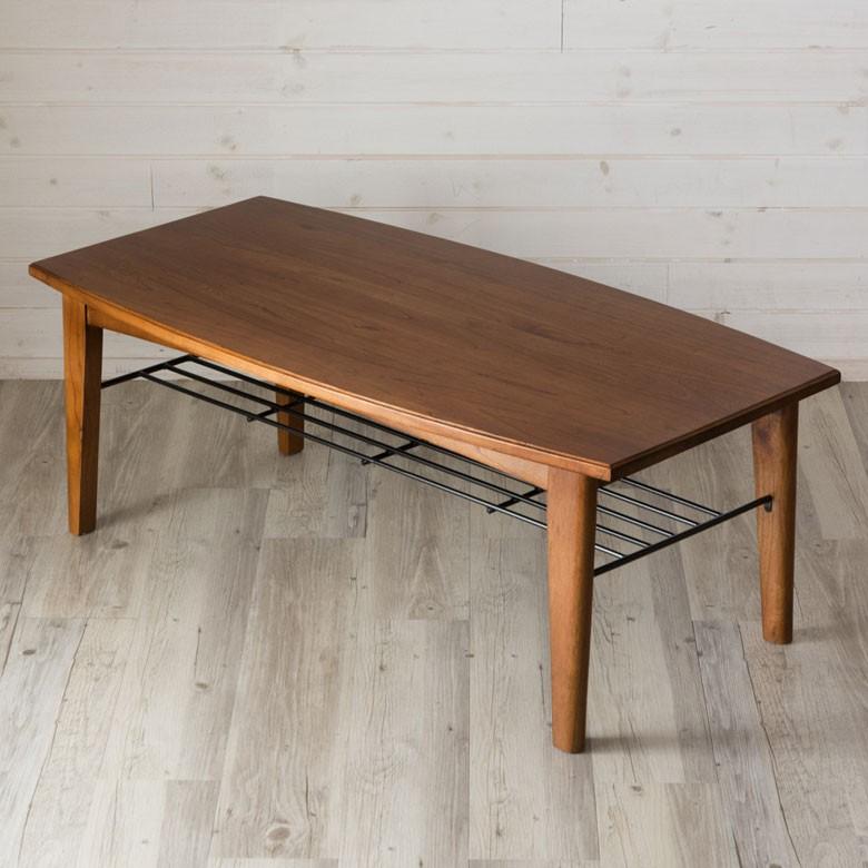 ローテーブル ウッド センターテーブル 大きい おしゃれ 木製 収納付き 収納棚 カフェ 天然木 北欧 長方形 ビンテージ シンプル 約110×55cm 91203 | ブランド登録なし | 06