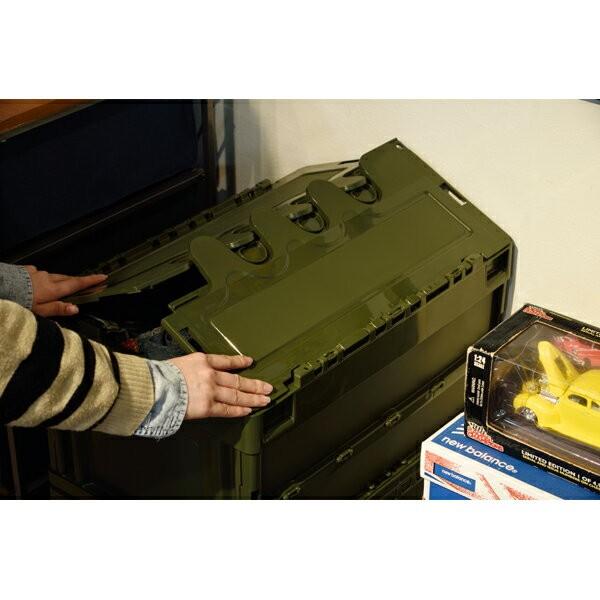 コンテナボックス 折りたたみ 積み重ね 折り畳み 収納ボックス 書類収納 小物収納 フォールディング 30L ふた付き 収納ケース 91211 | ブランド登録なし | 01