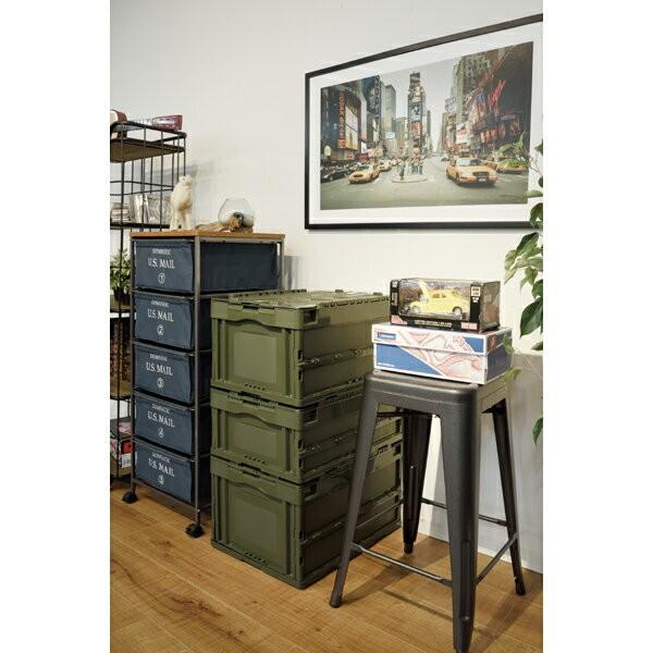 コンテナボックス 折りたたみ 積み重ね 折り畳み 収納ボックス 書類収納 小物収納 フォールディング 30L ふた付き 収納ケース 91211 | ブランド登録なし | 03