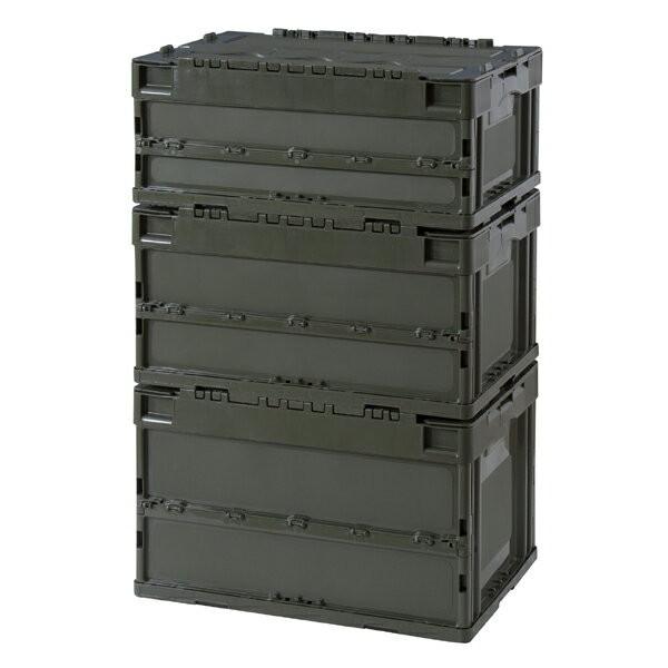 コンテナボックス 折りたたみ 積み重ね 折り畳み 収納ボックス 書類収納 小物収納 フォールディング 30L ふた付き 収納ケース 91211 | ブランド登録なし | 07