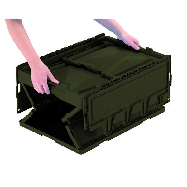 コンテナボックス 折りたたみ 積み重ね 折り畳み 収納ボックス 書類収納 小物収納 フォールディング 30L ふた付き 収納ケース 91211 | ブランド登録なし | 09