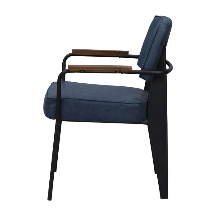 アームチェア 肘付き イス ソフトレザー おしゃれ 一人掛け 仕事用 背もたれ付き ブラック 食卓いす 黒 91227 | ブランド登録なし | 05