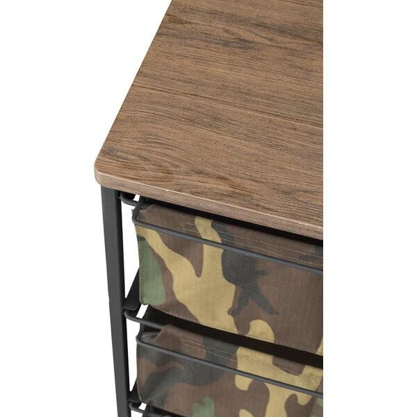 チェスト 迷彩柄 キャスター付き 収納 キャビネット 5段 スチール製 ワゴン 天板付き サイドチェスト サイドテーブル 91231 | ブランド登録なし | 01