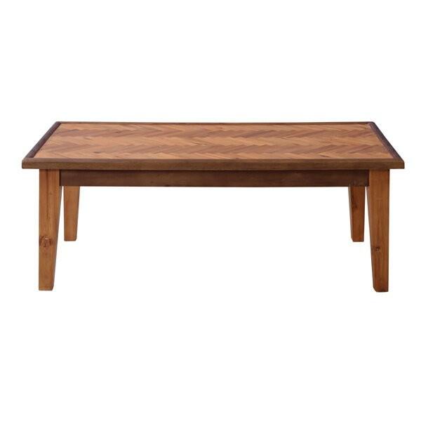 ローテーブル 木製 天然木 長方形 幅約110cm ダイニング ヘリンボーン柄 ソファ 西海岸 ヴインテージ おしゃれ モダン 91258 | ブランド登録なし | 05