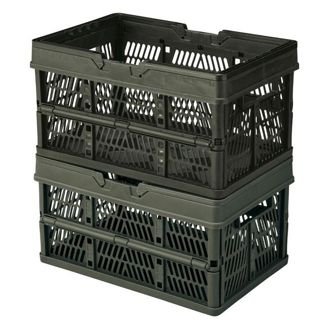 収納ボックス バスケット 折りたたみ 取っ手付き 買い物かご コンテナ ケース 収納 スタッキング 持ち運び アウトドア 91281 | ブランド登録なし | 02