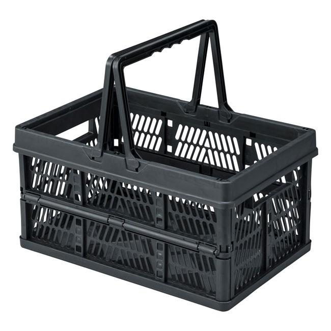 収納ボックス バスケット 折りたたみ 取っ手付き 買い物かご コンテナ ケース 収納 スタッキング 持ち運び アウトドア 91281 | ブランド登録なし | 03