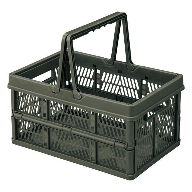 収納ボックス バスケット 折りたたみ 取っ手付き 買い物かご コンテナ ケース 収納 スタッキング 持ち運び アウトドア 91281 | ブランド登録なし | 04
