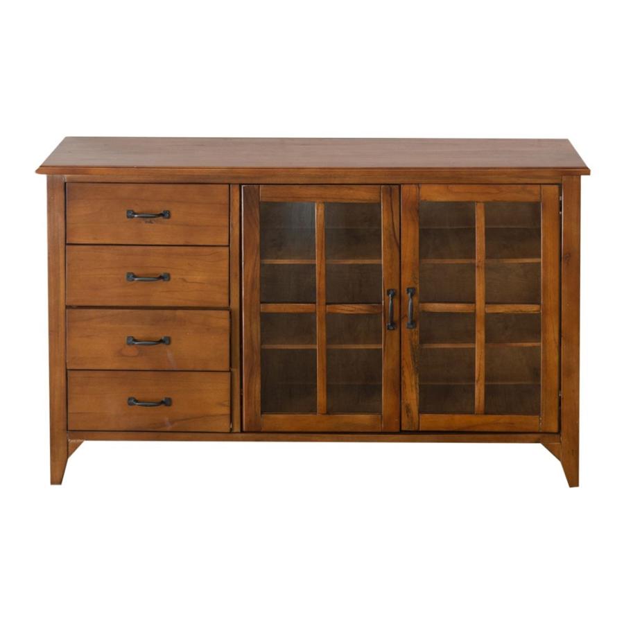 リビング収納家具 キャビネット リビングチェスト 収納家具 天然木製 引き出し ガラス扉 幅120cm キャビネット 4段 サイドボード 引き出し収納 脚付き 91292 | ブランド登録なし | 11