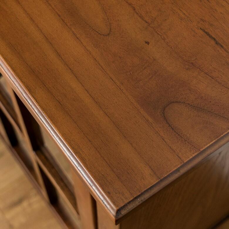 リビング収納家具 キャビネット リビングチェスト 収納家具 天然木製 引き出し ガラス扉 幅120cm キャビネット 4段 サイドボード 引き出し収納 脚付き 91292 | ブランド登録なし | 03