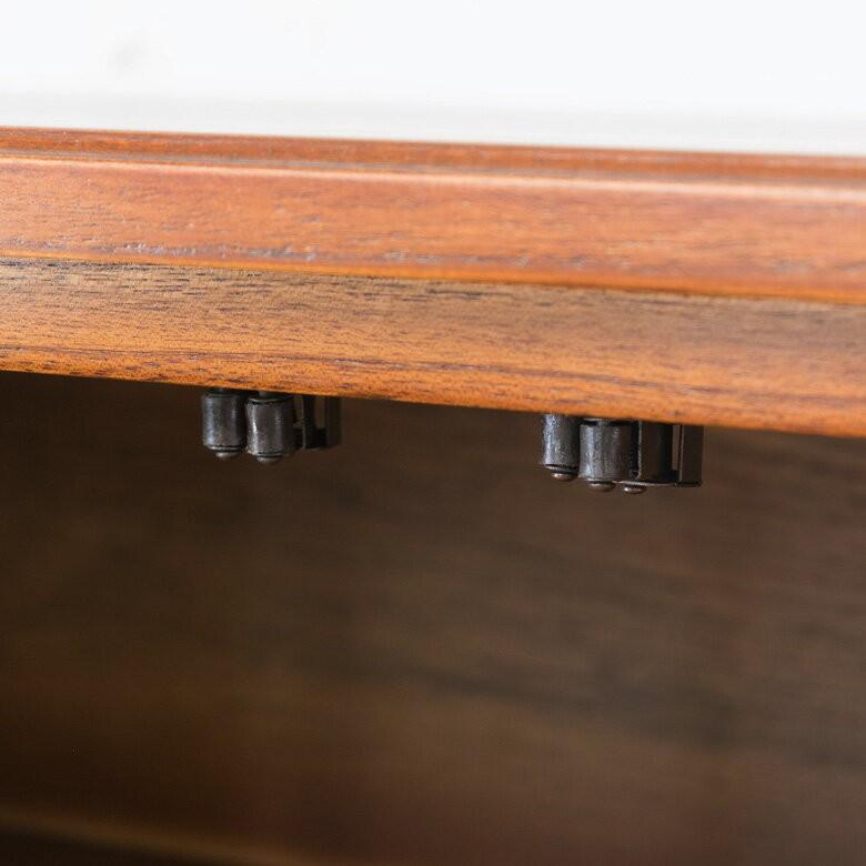 リビング収納家具 キャビネット リビングチェスト 収納家具 天然木製 引き出し ガラス扉 幅120cm キャビネット 4段 サイドボード 引き出し収納 脚付き 91292 | ブランド登録なし | 07