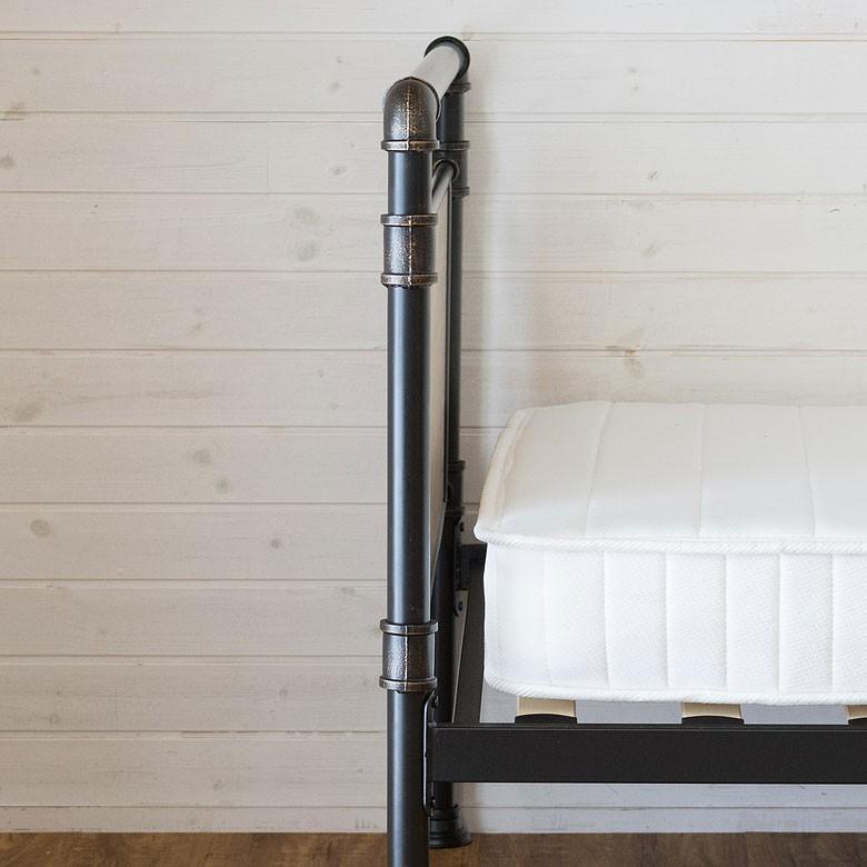 ベッド シングル ベッドフレーム スチール製 シングルベッド パイプデザイン ブルックリン 通気性 すのこ状床 パイプベッド 91297 | ブランド登録なし | 10