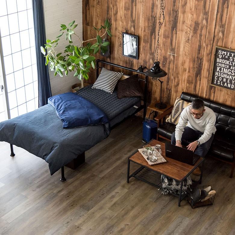 ベッド シングル ベッドフレーム スチール製 シングルベッド パイプデザイン ブルックリン 通気性 すのこ状床 パイプベッド 91297 | ブランド登録なし | 06