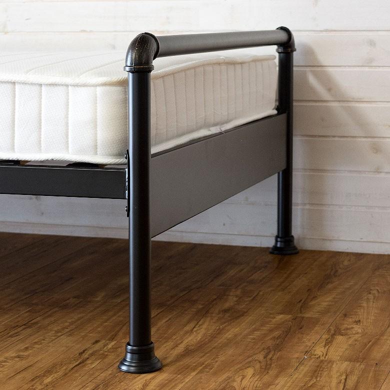 ベッド シングル ベッドフレーム スチール製 シングルベッド パイプデザイン ブルックリン 通気性 すのこ状床 パイプベッド 91297 | ブランド登録なし | 08