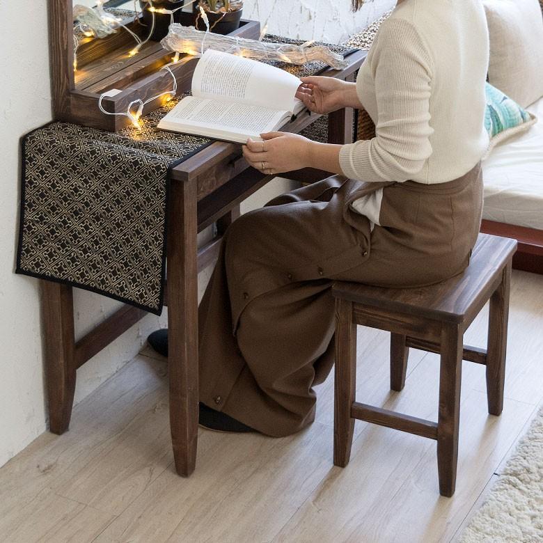 デスク チェア 2点セット 木製 幅80cm 古木風 引き出し パソコンテーブル テーブル スツール 2点セット 学習机 PCデスク 北欧 おしゃれ 91299 | ブランド登録なし | 01