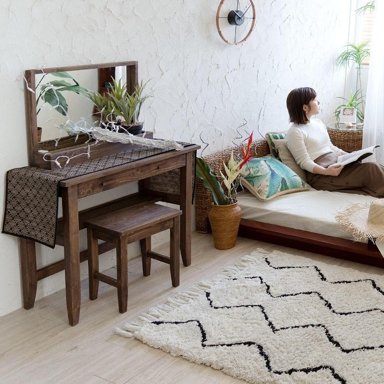 デスク チェア 2点セット 木製 幅80cm 古木風 引き出し パソコンテーブル テーブル スツール 2点セット 学習机 PCデスク 北欧 おしゃれ 91299 | ブランド登録なし | 03