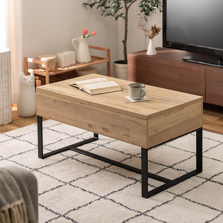 テーブル センターテーブル ローテーブル 木目調 リビングテーブル 2way 机 スチール脚 パソコンテーブル 2段階 高さ調節 おしゃれ 北欧 9129 | ブランド登録なし | 15
