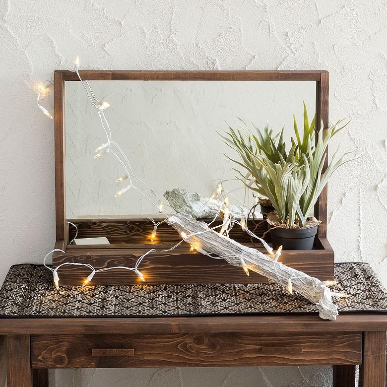 ミラー 化粧台 鏡 立て掛け 収納付き 木製フレーム 幅60cm 鏡台 飛散防止ミラー 天然木 姿見 壁掛け おしゃれ 木枠 北欧 91300 | ブランド登録なし | 02