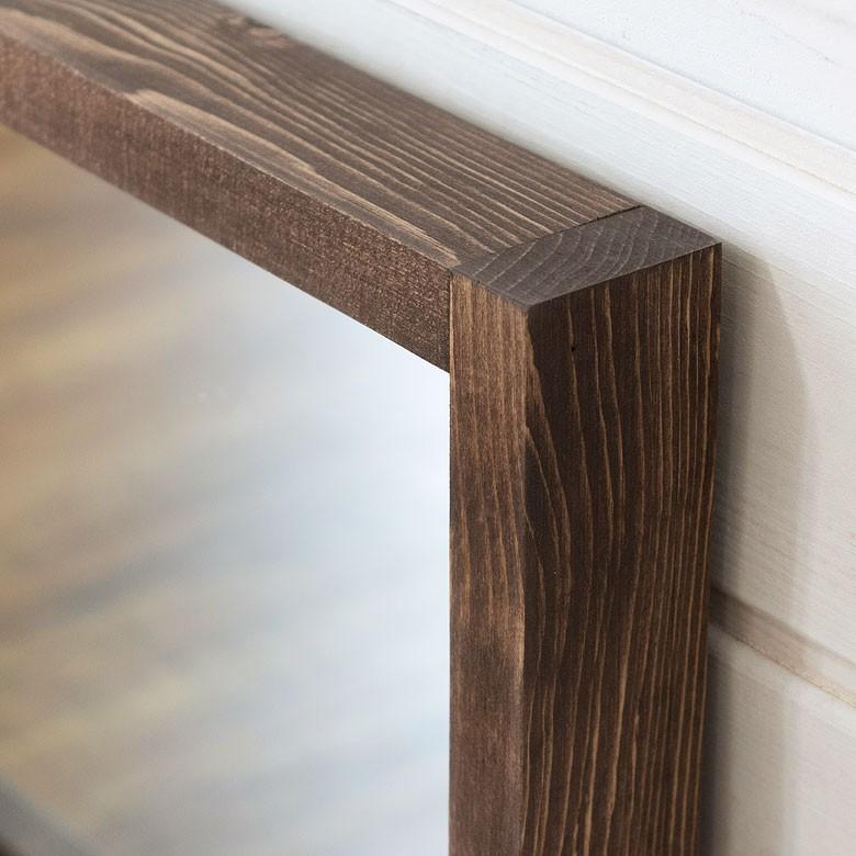 ミラー 化粧台 鏡 立て掛け 収納付き 木製フレーム 幅60cm 鏡台 飛散防止ミラー 天然木 姿見 壁掛け おしゃれ 木枠 北欧 91300 | ブランド登録なし | 06