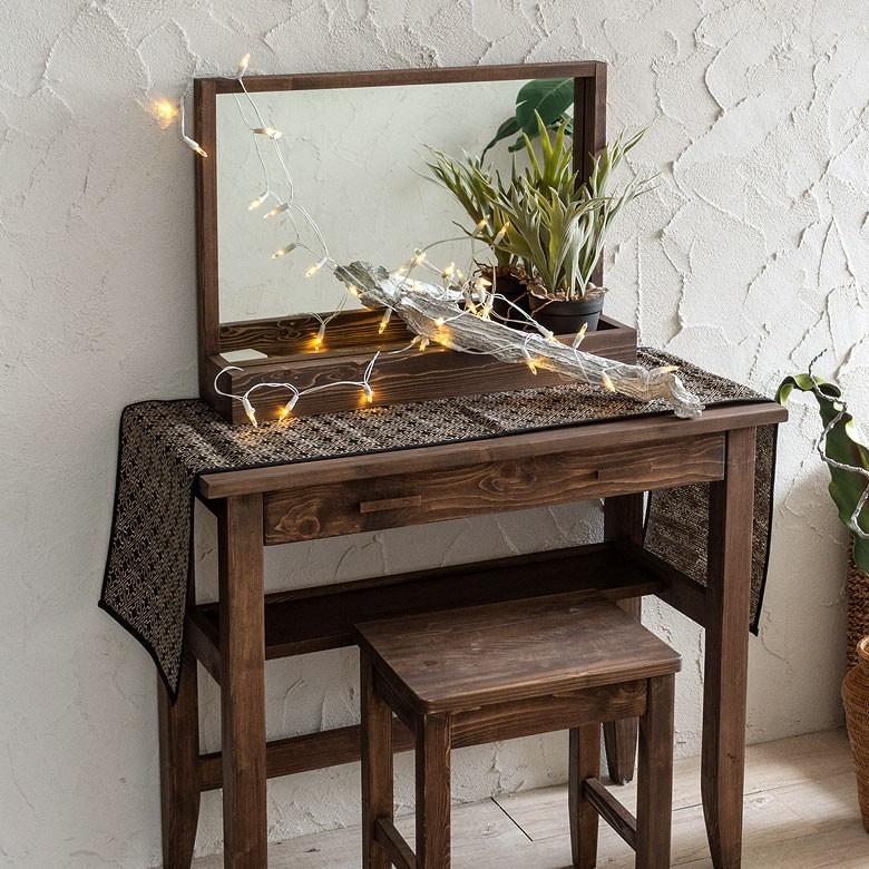 ミラー 化粧台 鏡 立て掛け 収納付き 木製フレーム 幅60cm 鏡台 飛散防止ミラー 天然木 姿見 壁掛け おしゃれ 木枠 北欧 91300 | ブランド登録なし | 08