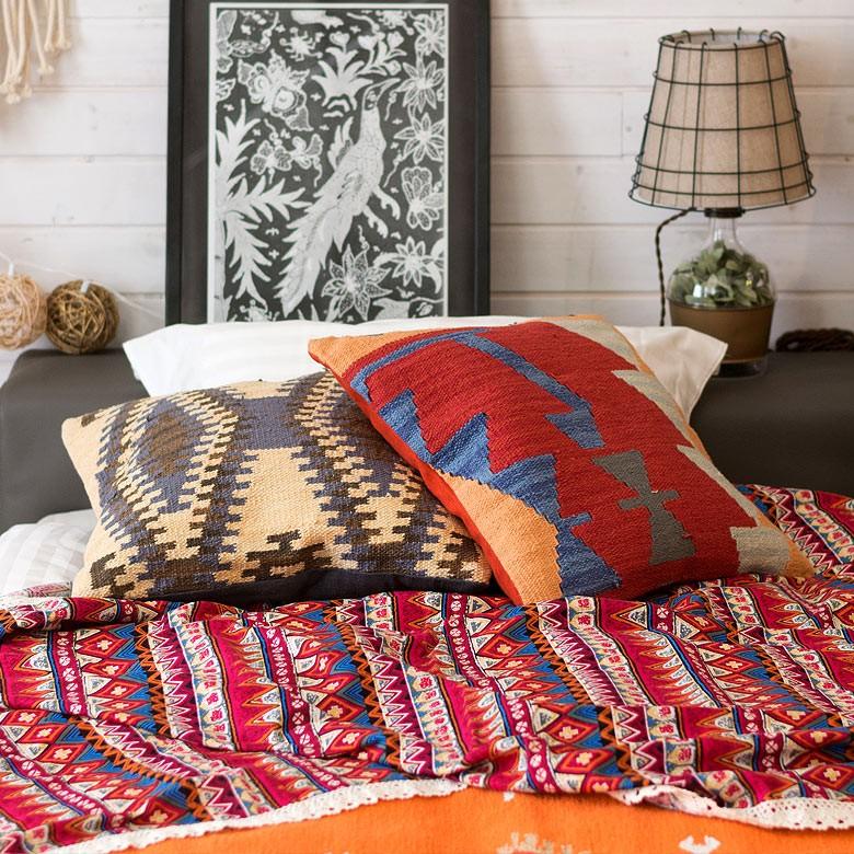 クッション ヌードクッション付き 約45×45cm クッションカバー 中身付き 背もたれ アメリカン 幾何学模様 アジアン 正方形 四角 45角 ピロークッション 91310 | ブランド登録なし | 01