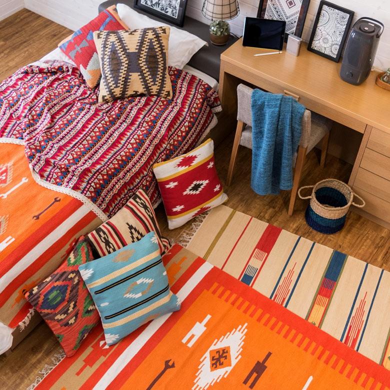 クッション ヌードクッション付き 約45×45cm クッションカバー 中身付き 背もたれ アメリカン 幾何学模様 アジアン 正方形 四角 45角 ピロークッション 91310 | ブランド登録なし | 07