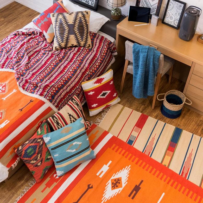 クッション 約45cm×45cm ヌードクッション付き クッションカバー 民族柄 ネイティブ柄 インド製 エスニック 91313 | ブランド登録なし | 09