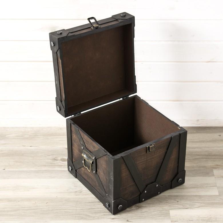 収納 収納ボックス トランク コンテナ S 木箱 ヴィンテージ 蓋つき