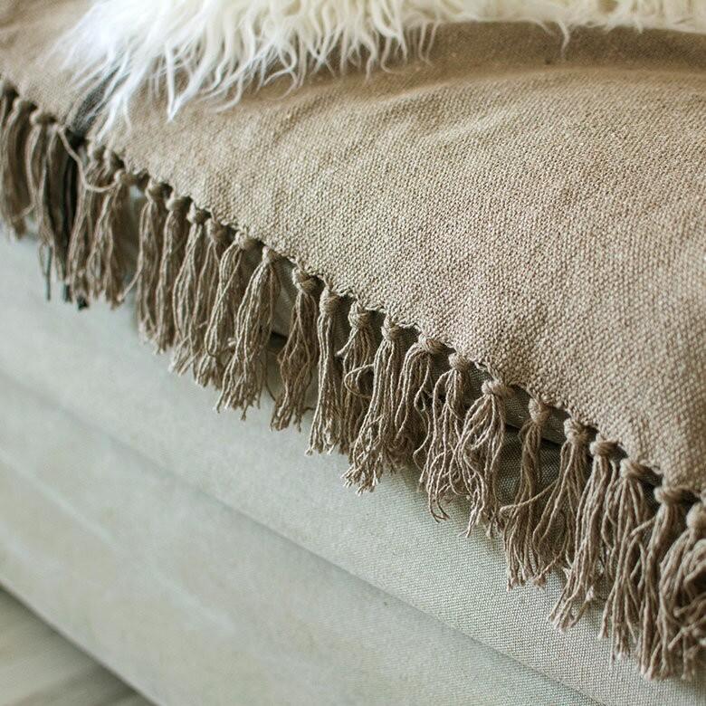 ブランケット コットン 約180×130cm 長方形 インド綿 タイポグラフィ 膝掛け ソファカバー 麻袋 大判 おしゃれ ヴィンテージ 肩掛 91345 | ブランド登録なし | 02