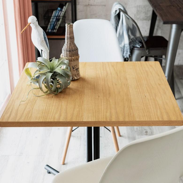 テーブル ダイニングテーブル 食卓 カウンターテーブル カフェテーブル 75角 幅75cm 木製 机 アイアン ブラウン 正方形 2人掛 2人用 天然木 インテリア 91358 | ブランド登録なし | 03