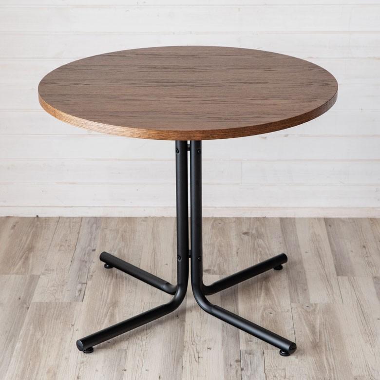 テーブル ダイニングテーブル 食卓 カウンターテーブル カフェ 丸形 直径80cm 木製 机 アイアン ブラウン ラウンド 2人掛 2人用 天然木 インテリア 91359 | ブランド登録なし | 04