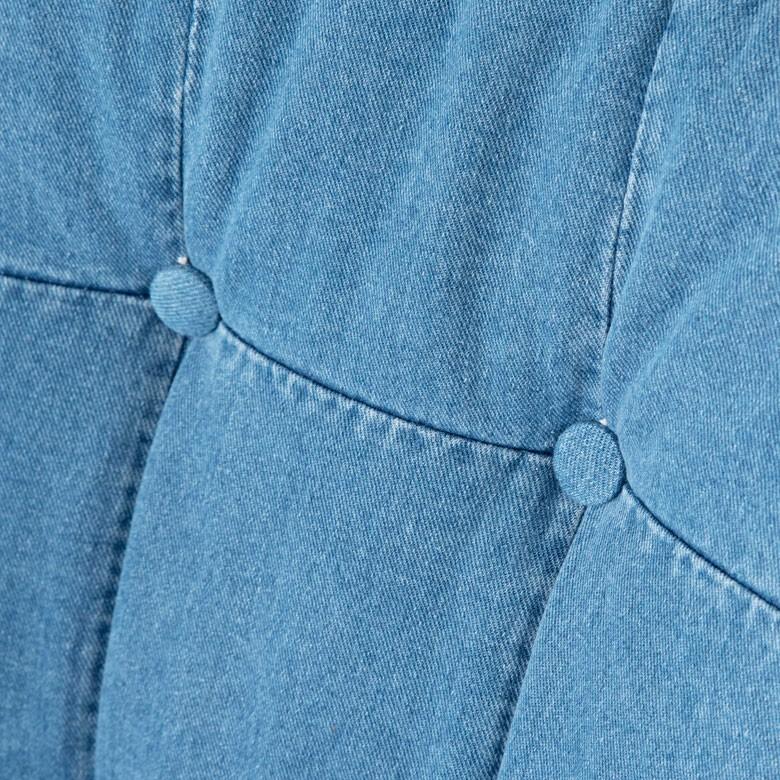 ロッキングチェア チェア 椅子 肘つき 木製 揺れる リラックス デニム ブルー クッション付き ヴィンテージ 91362 | ブランド登録なし | 01