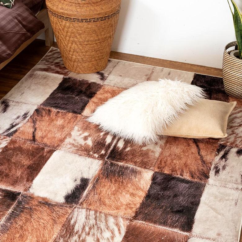 ラグ カーペット アニマル柄 約160cmx230cm 絨毯 毛皮 ブラウン 高級 ラグジュアリー ふわふわ おしゃれ 91363 | ブランド登録なし | 05