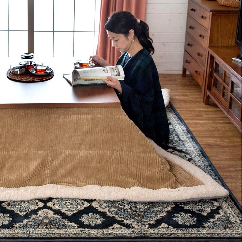 こたつ布団 正方形 約190×190cm 無地 ベージュ ブラウン コーデュロイ おしゃれ 掛け布団 カジュアル ボア 91364 | ブランド登録なし | 04