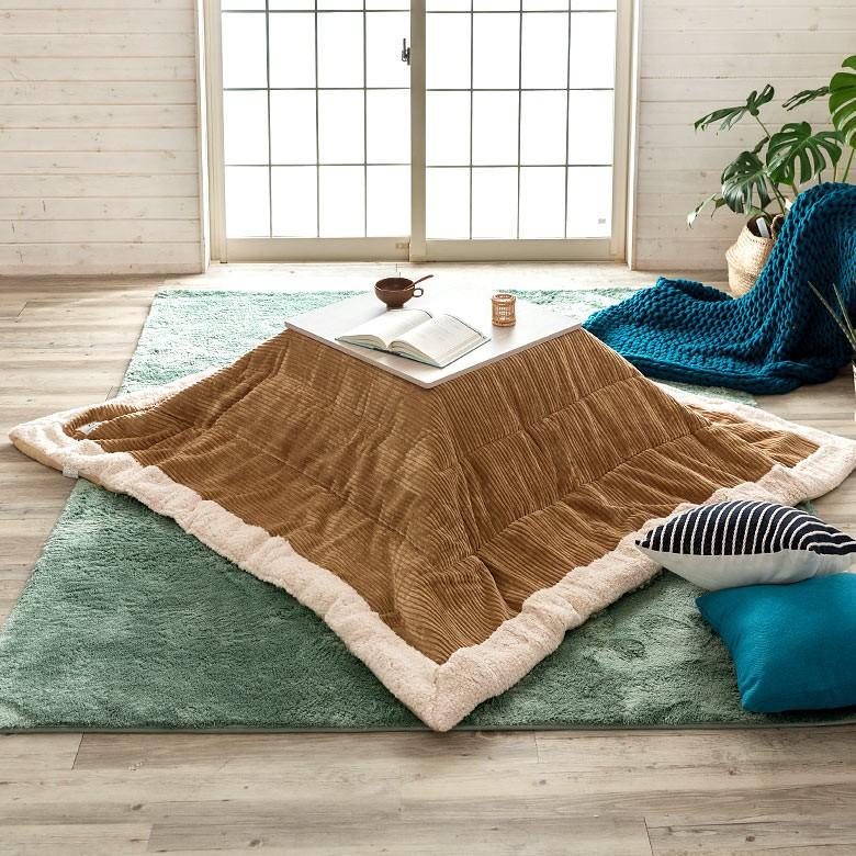 こたつ布団 正方形 約190×190cm 無地 ベージュ ブラウン コーデュロイ おしゃれ 掛け布団 カジュアル ボア 91364 | ブランド登録なし | 05