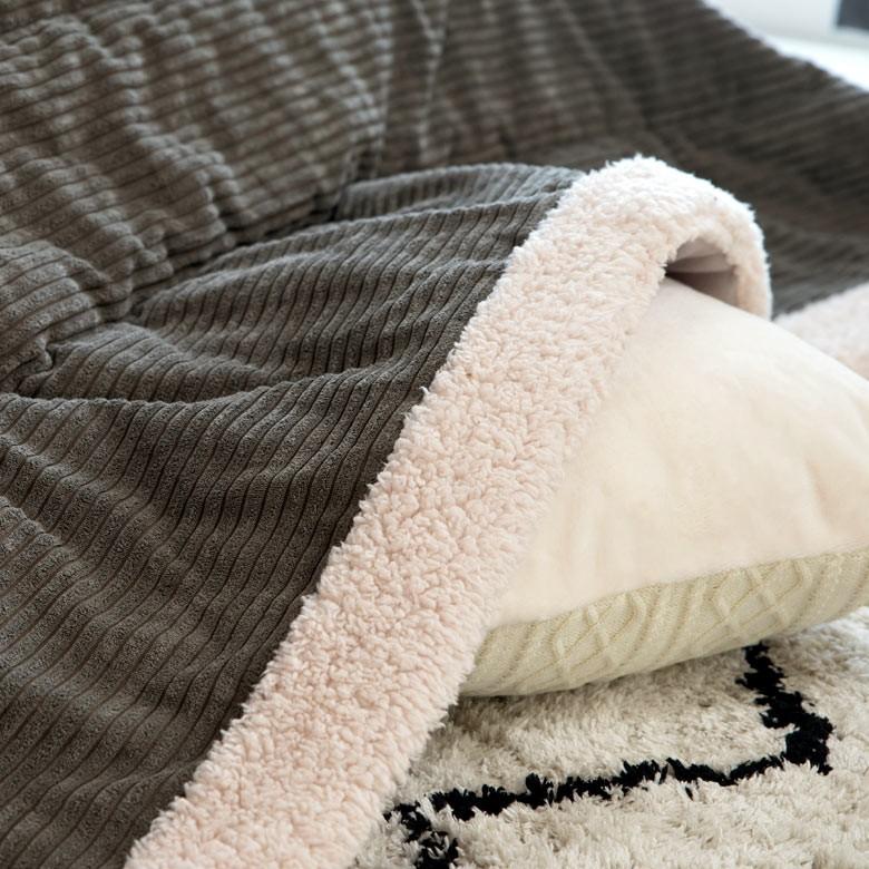 こたつ布団 長方形 約190×230cm グレー 掛け布団 こたつ コーデュロイ カジュアル フリース おしゃれ 洋風 北欧 91367 | ブランド登録なし | 10