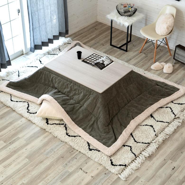こたつ布団 長方形 約190×230cm グレー 掛け布団 こたつ コーデュロイ カジュアル フリース おしゃれ 洋風 北欧 91367 | ブランド登録なし | 06