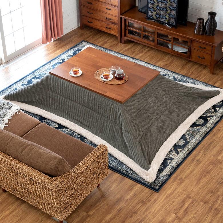 こたつ布団 長方形 約190×230cm グレー 掛け布団 こたつ コーデュロイ カジュアル フリース おしゃれ 洋風 北欧 91367 | ブランド登録なし | 08