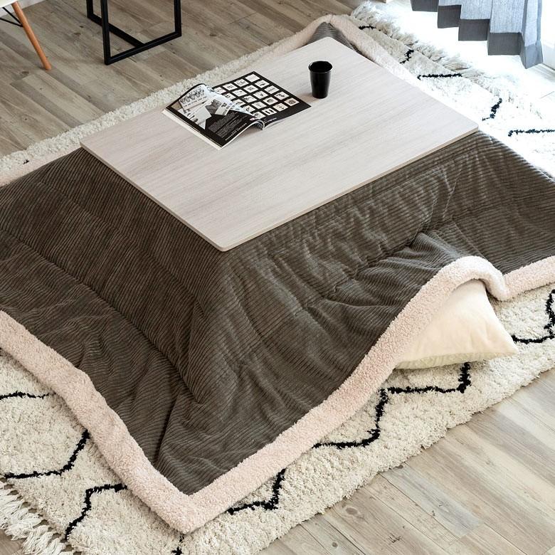 こたつ布団 長方形 約190×230cm グレー 掛け布団 こたつ コーデュロイ カジュアル フリース おしゃれ 洋風 北欧 91367 | ブランド登録なし | 09