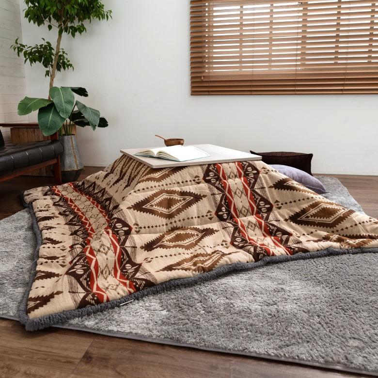 こたつ布団 正方形 約190×190cm オルテガ調 掛け布団 こたつ カジュアル カラフル ネイティブ おしゃれ 洋風 北欧 91369 | ブランド登録なし | 11