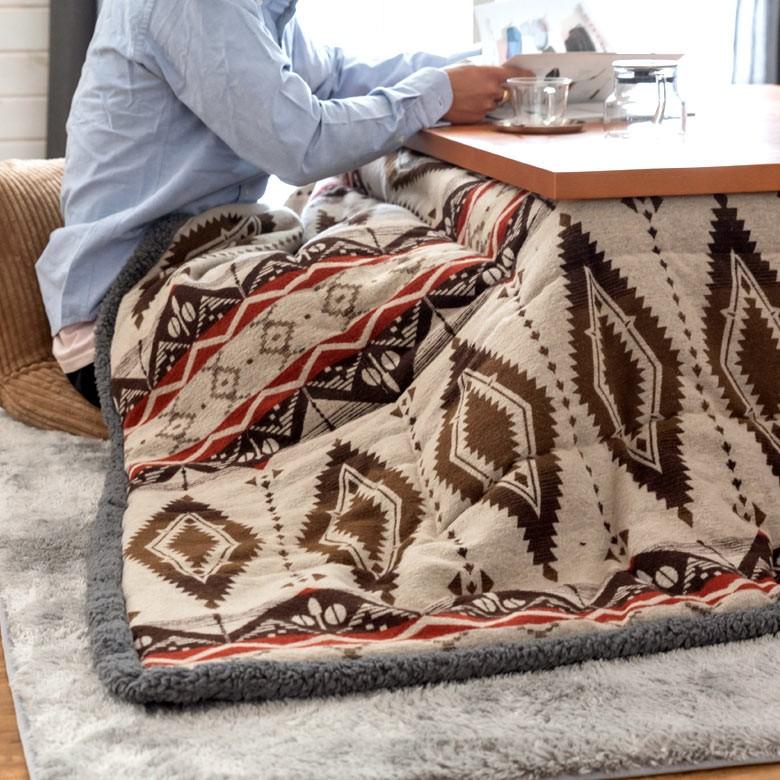 こたつ布団 正方形 約190×190cm オルテガ調 掛け布団 こたつ カジュアル カラフル ネイティブ おしゃれ 洋風 北欧 91369 | ブランド登録なし | 04
