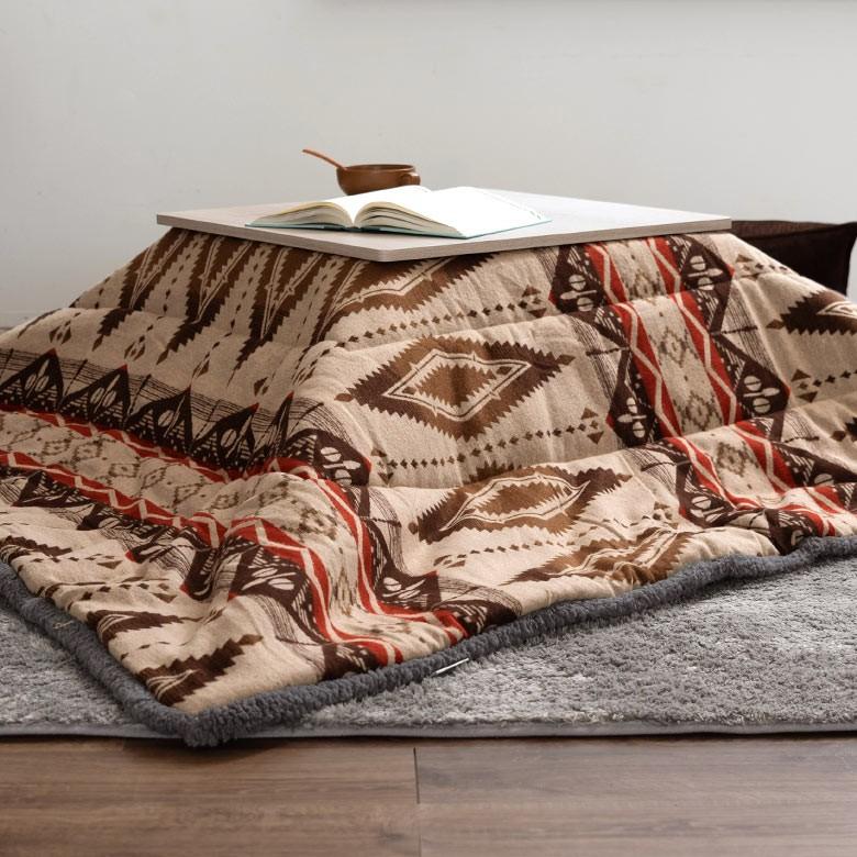 こたつ布団 正方形 約190×190cm オルテガ調 掛け布団 こたつ