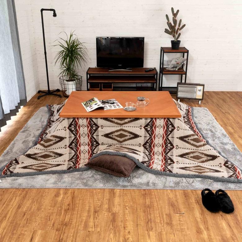 こたつ布団 長方形 約190×230cm オルテガ調 掛け布団 こたつ カジュアル カラフル ネイティブ おしゃれ 洋風 北欧 91370 | ブランド登録なし | 04