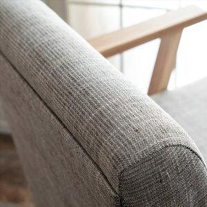 ソファ 1人掛け アーム付き 木製 コットン  幅61×奥行66 アームチェア 肘掛付き ライトグレー 天然木 シンプル ナチュラル 91379 | 東谷 | 04