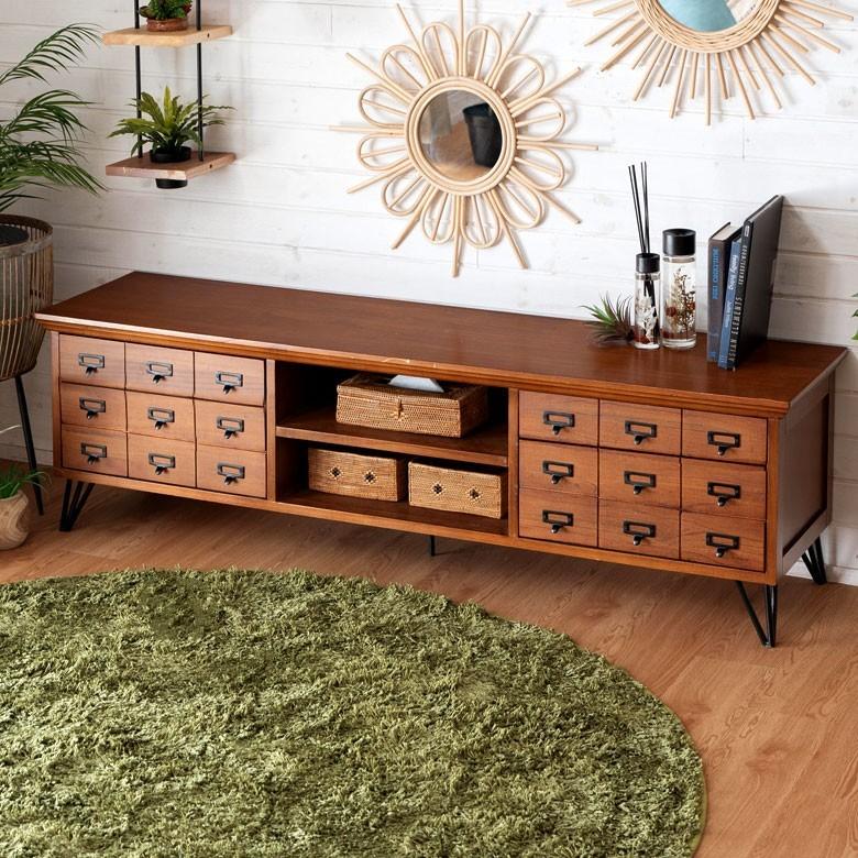 テレビボード テレビ台 木製 ブラウン 天然木 チェスト 収納付き 引き出し付き リビング 北欧 家具 おしゃれ 91386 | ブランド登録なし