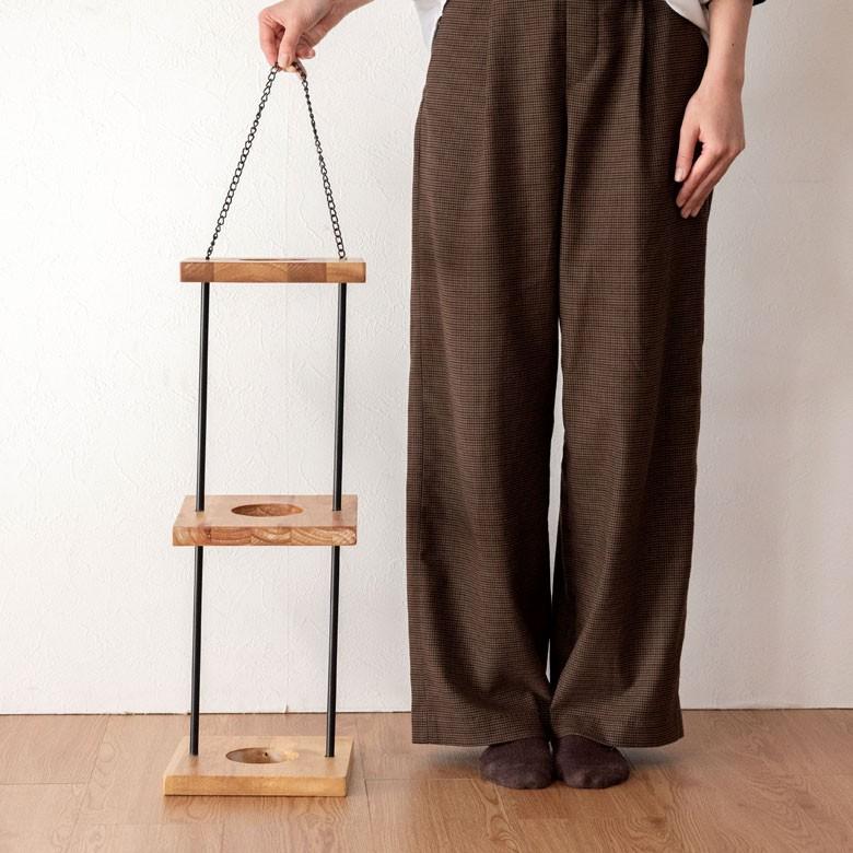 プランター ハンギング 吊るす 木製 アイアン ３鉢 ウォール 観葉植物 グリーン ウッド ディスプレイ おしゃれ 91387 | ブランド登録なし | 01