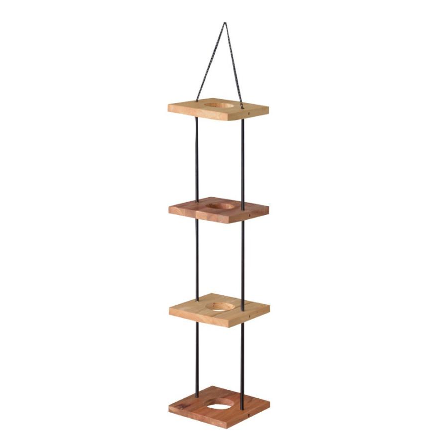 プランター ハンギング 吊るす 木製 アイアン 4鉢 ウォール 観葉植物 グリーン ウッド ディスプレイ おしゃれ 91388 | ブランド登録なし | 09