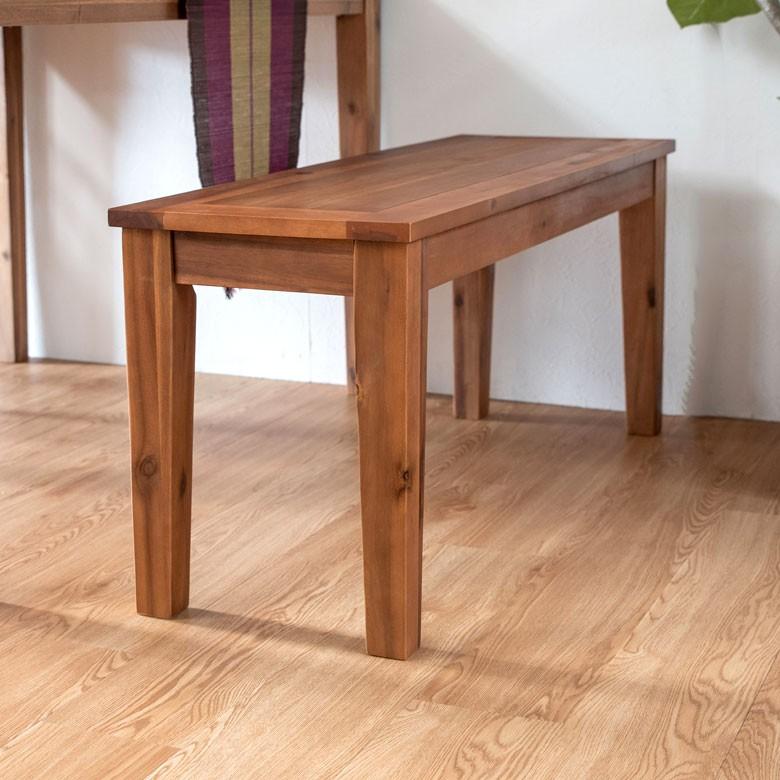 ベンチチェア 木製 ダイニングチェア 長方形 二人掛け ブラウン 男前 天然木 食卓 おしゃれ ナチュラル アカシア 91389 | ブランド登録なし | 03