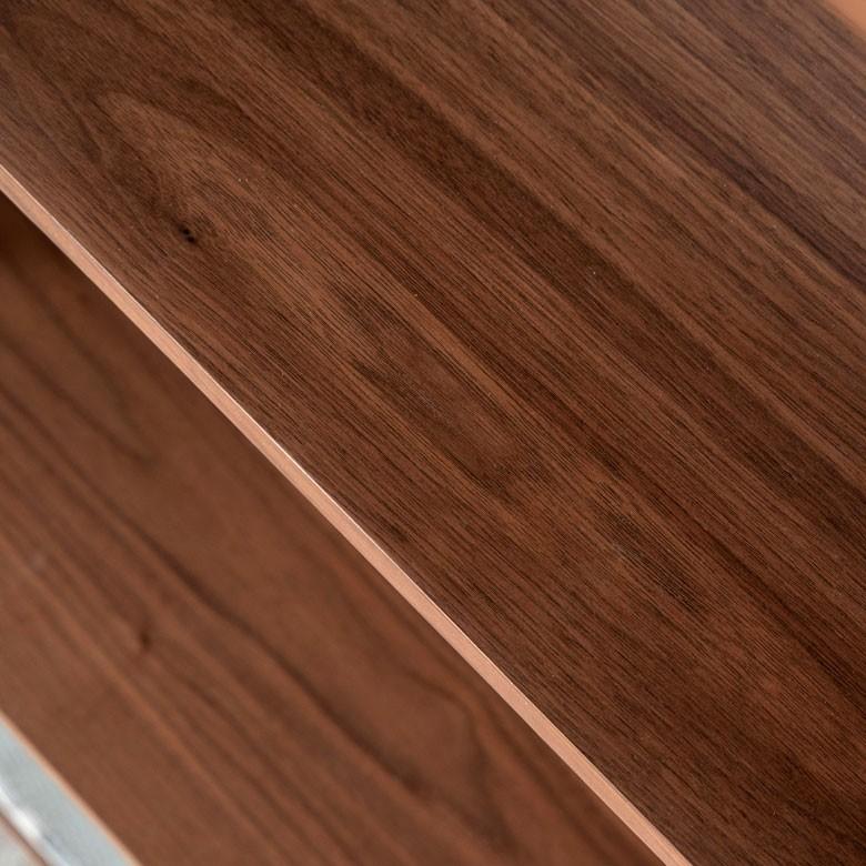 シェルフ 木製 ガラス扉 ２段 脚付き 収納棚 引き戸 高さ116cm 幅64cm 本棚 おしゃれ 天然木 91395 | ブランド登録なし | 05